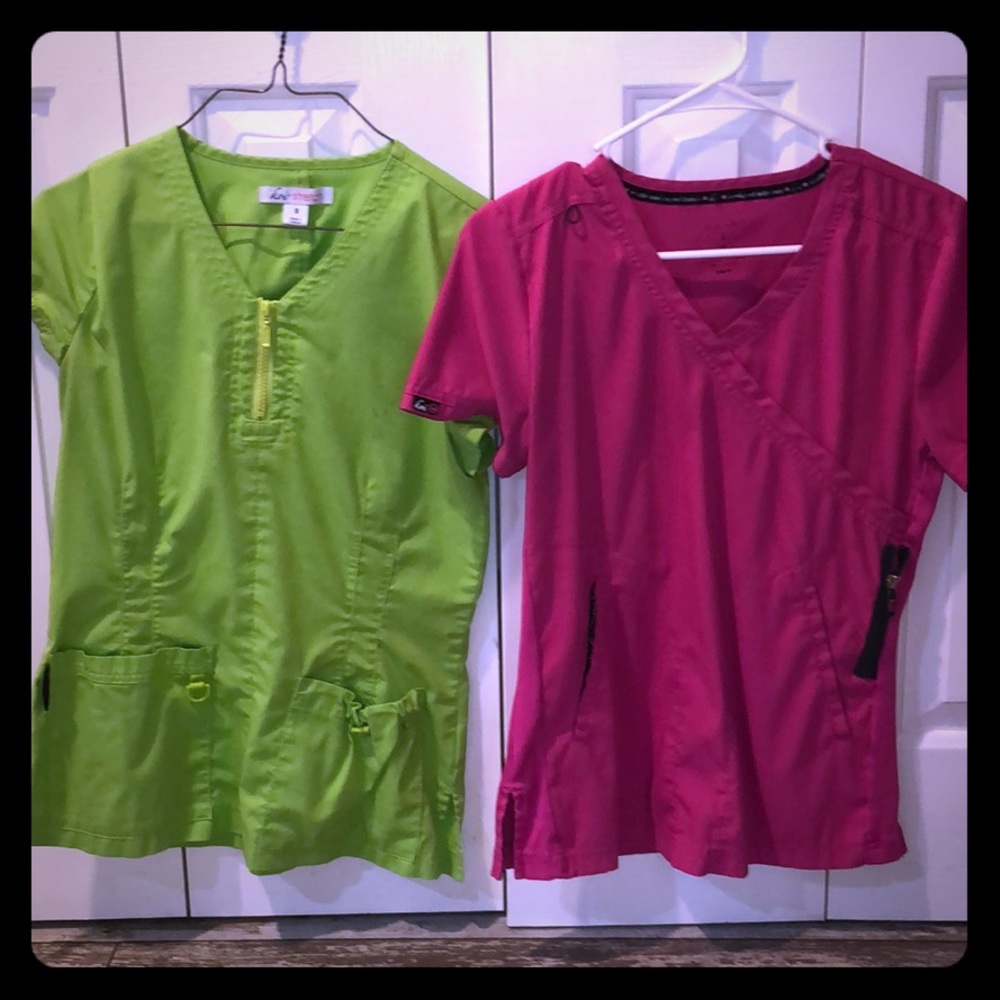 Two small Koi scrub tops
